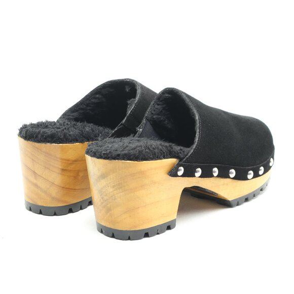 Rag & Co Tulley Suede Leather Mules Clogs Women US6 EU37 Black - Picture 10 of 17
